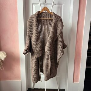 Cozy and cool cowl Knit cardigan
